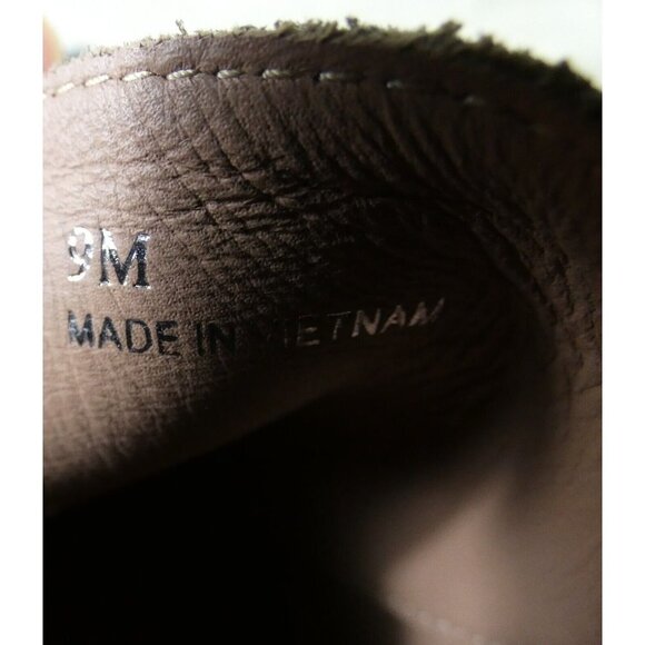 Linea Paolo Felicia Wedge NWOB Tan Leather Bootie Nubuck Gold Sparkles 9M #836 - Picture 9 of 9